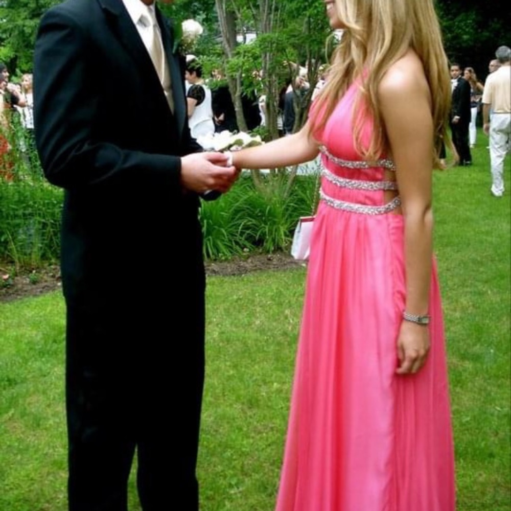La Femme Pink Prom dress w rhinestones size 0 - Picture 8 of 17